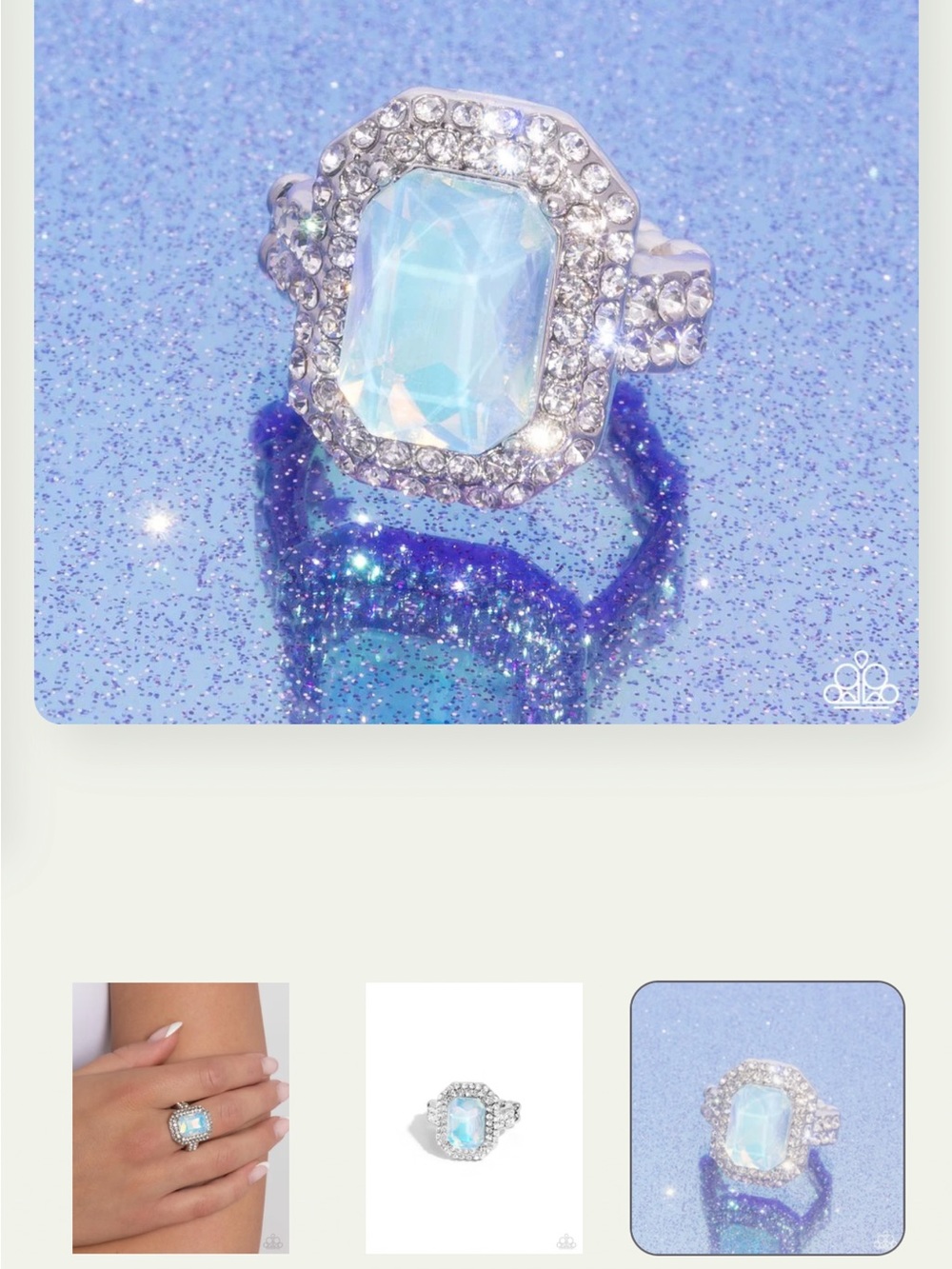🩵💎🩵 “FACETED FIDELITY” BLUE IRIDESCENT RING ~ PAPARAZZI❗️ 🩵💎🩵 - Picture 4 of 6